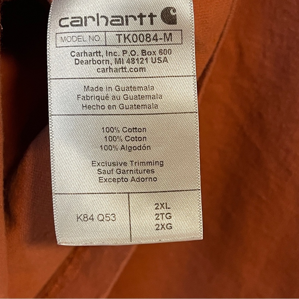 Carhartt Orange Heavyweight Henley Short Sleeve Tee View 5